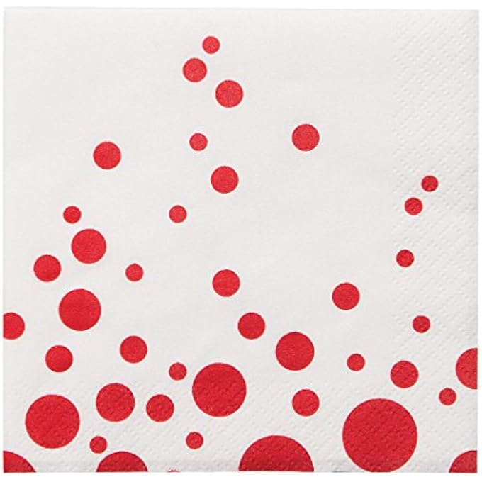 SPARKLE AND SHINE BEVERAGE NAPKINS 16 PIECES, RED - Image 1